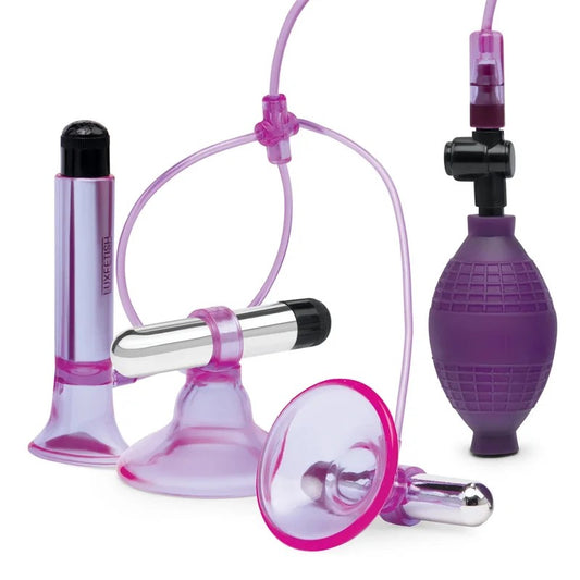 LuxFetishVibratingNippleSuckersw/ClitoralPump&QuickRelease