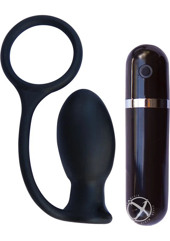 MackTuffVibratingButtThrillerSiliconeButtPlugwithCockRing