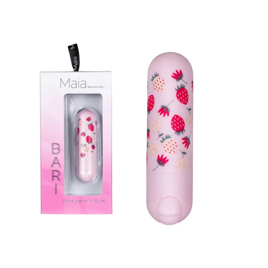 Maia–“Bari”10FunctionRechargeableMiniBullet(LightPink/Strawberries)