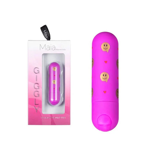 Maia–“Giggly”10FunctionRechargeableMiniBullet(Pink/Smiley)