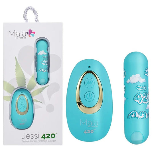 Maia–“Jessi420”420SmokeCloudsRemoteControlBullet(Teal/PrintedPattern)