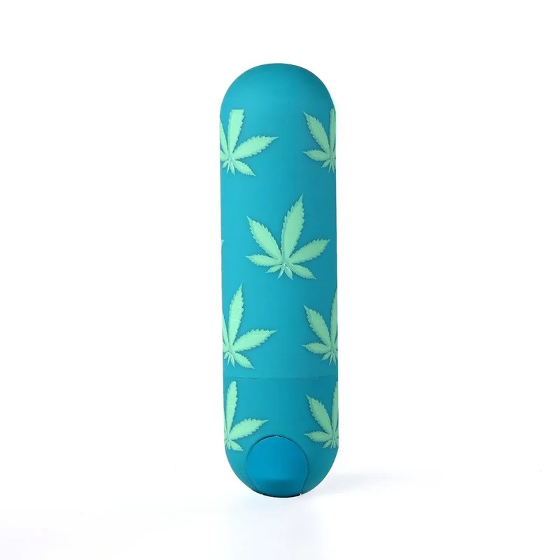 Maia–Jessi420RechargeableBulletwithDopeLeafPattern(EmeraldGreen)