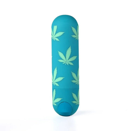 Maia–Jessi420RechargeableBulletwithDopeLeafPattern(EmeraldGreen)