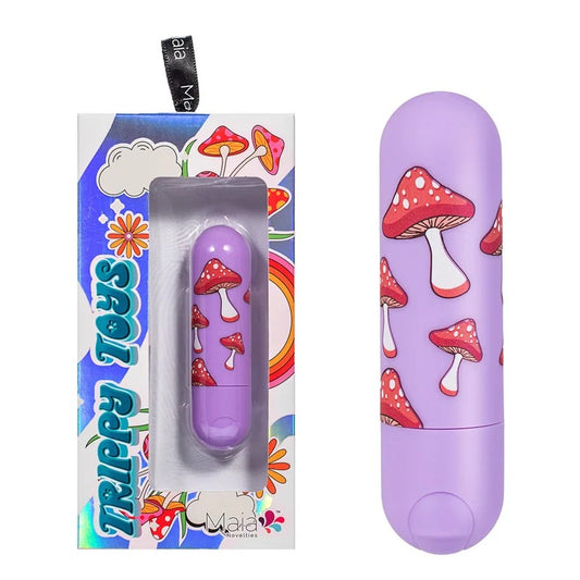 Maia–“JessiTrippy”MagicMushroomBulletVibrator(Purple/PrintedPattern)