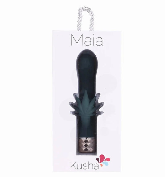 Maia–“Kusha”RechargeableWeedLeafRabbitVibrator(Green)