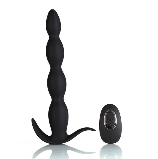 Maia–“Mason”FlexibleWirelessRemoteVibratingAnalBeads(Black)