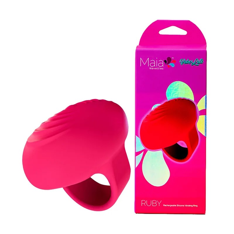 Maia–“Ruby”VibratingFingerRingVibe(Pink)