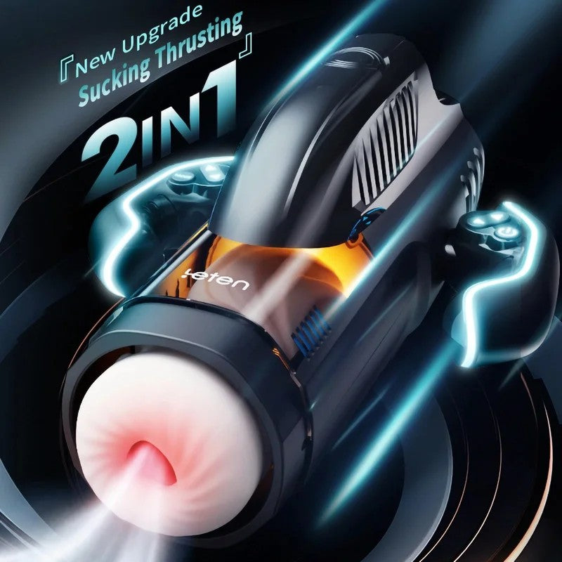 MaleMasturbator–Thrusting,ElectricWaterproofBJSimulatorMachinewithVoiceforMen(Black)