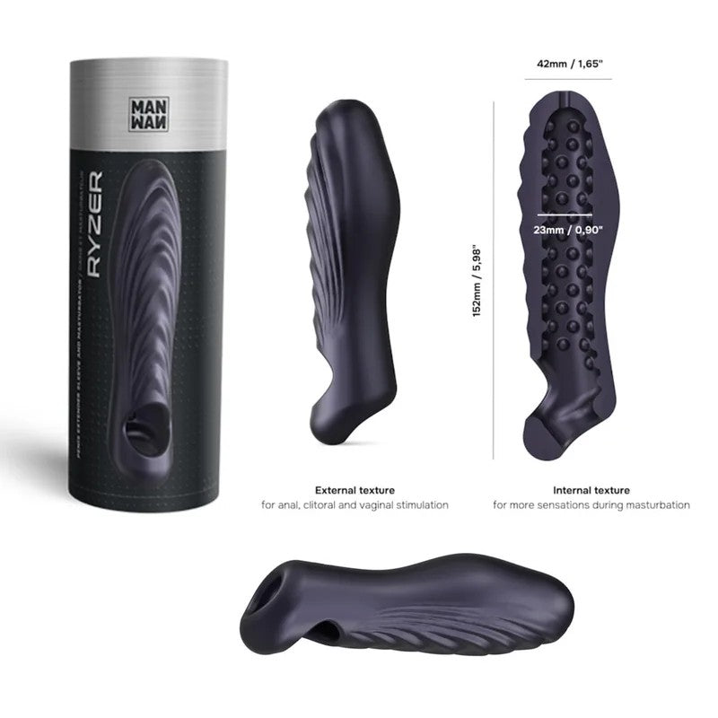 MANWAN–PenisExtenderSleeveAndMasturbator–(Black/Plum)