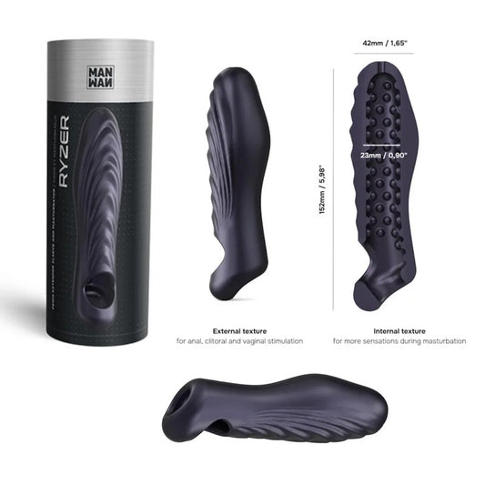 MANWAN–PenisExtenderSleeveAndMasturbator–(Black/Plum)