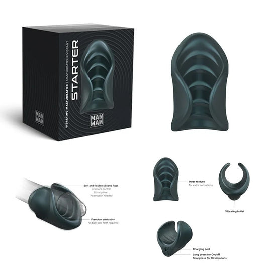 MANWAN–StarterMaleVibratingMasturbator–(PineGreen)