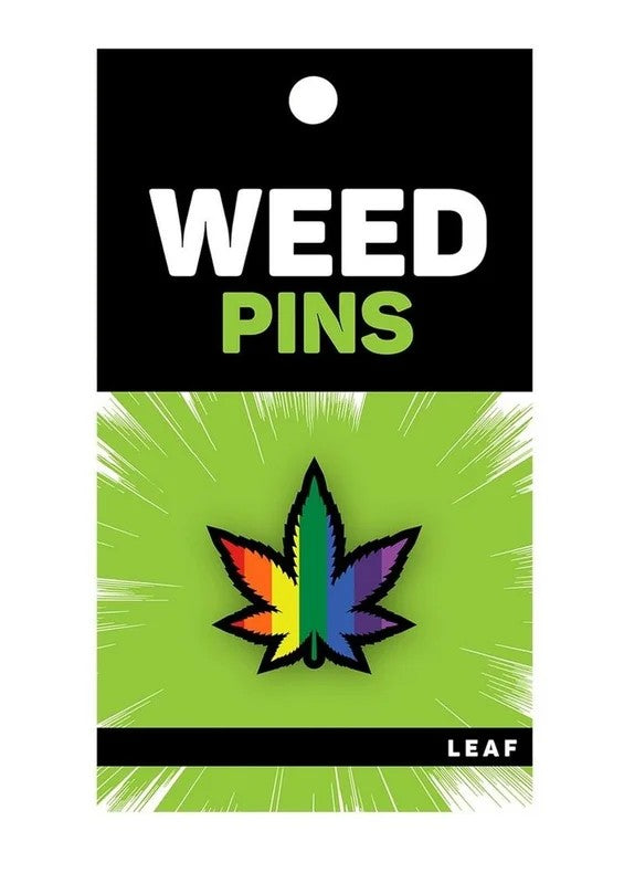 MarijuanaLeafRainbowEnamelPin