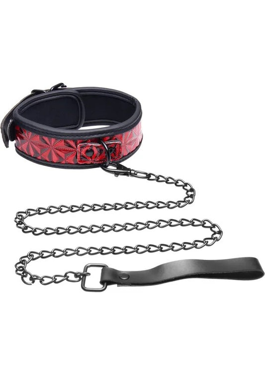 MasterSeries–CrimsonTiedChainedCollarwithLeash