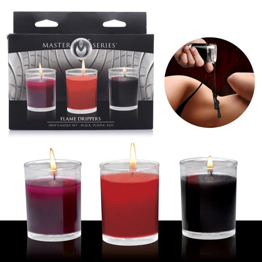 MasterSeries–FlameDrippersDripCandleSet(Black,Red,Purple)