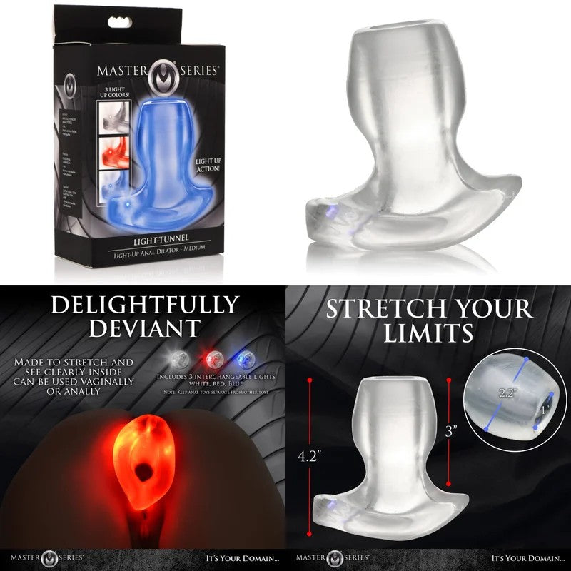 MasterSeries–LightTunnelLightUpAnalDilatorTunnelPlug–Medium(Clear/Red/White/Blue)