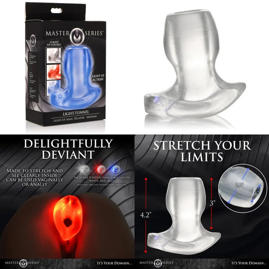 MasterSeries–LightTunnelLightUpAnalDilatorTunnelPlug–Medium(Clear/Red/White/Blue)