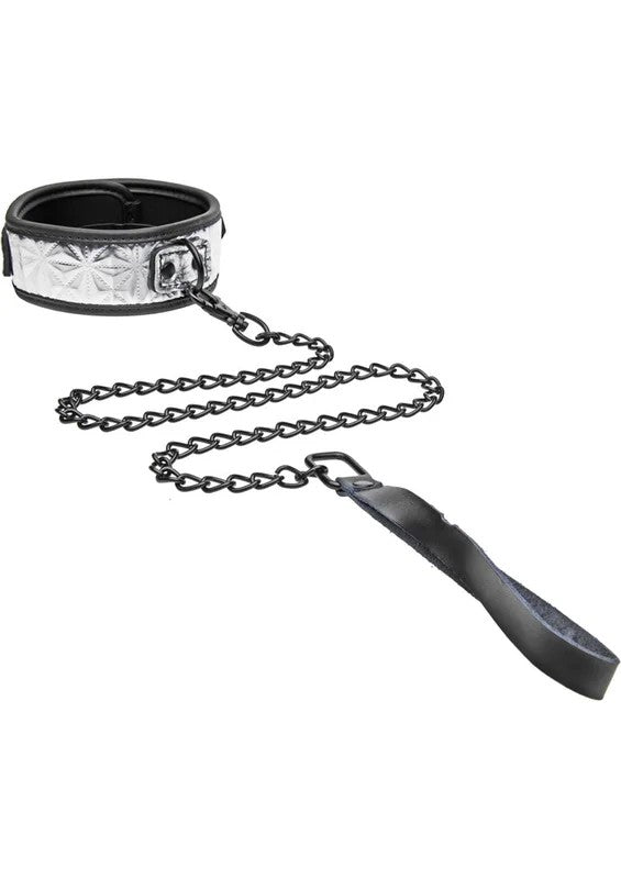 MasterSeries–PlatinumBoundChainedCollarandLeash