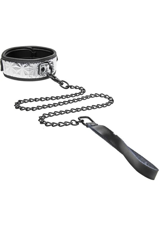 MasterSeries–PlatinumBoundChainedCollarandLeash