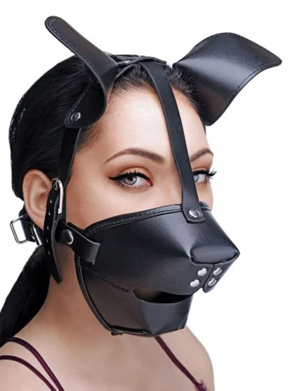 MasterSeries–PupPuppyPlayHood+BreathableBallGag(Black)