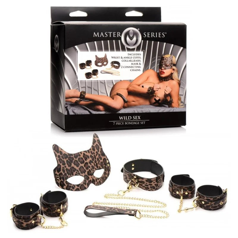 MasterSeries–“WildSex”5PieceBondageKit(LeopardPrint)
