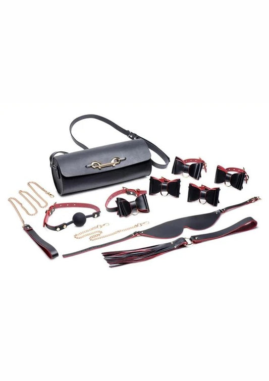 MasterSeriesBlackandRedBowBondageSetwithCarryingCase