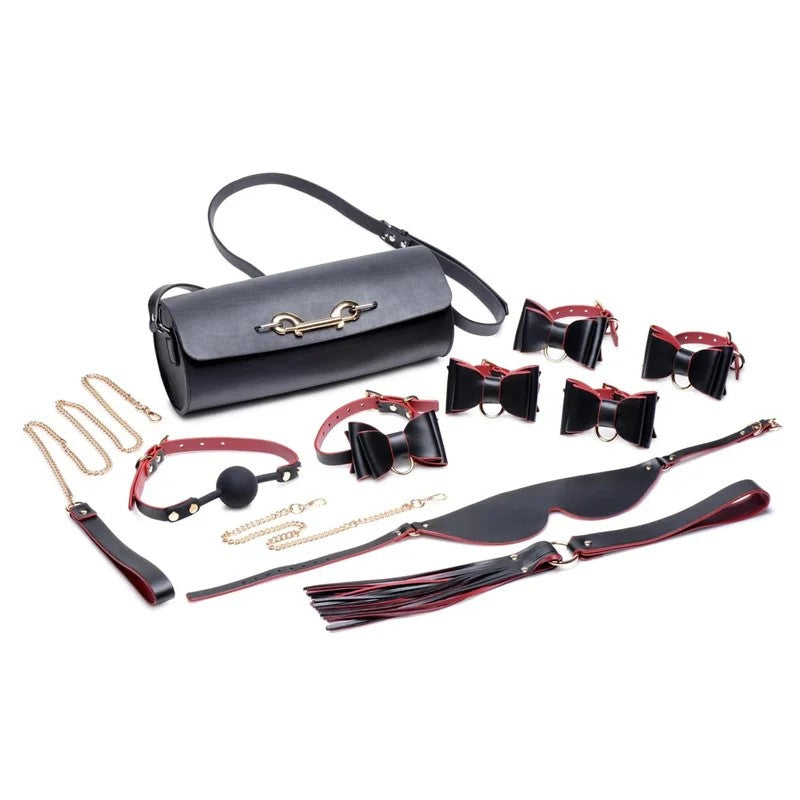 MasterSeriesBondageToGoBlack&RedBowBondageSetw/CarryCase