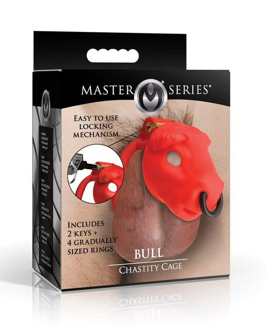 MasterSeriesBullChastityCage–Red