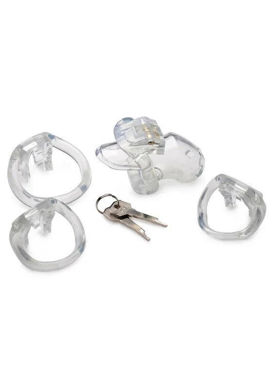 MasterSeriesClearCaptorChastityCagewithKeys
