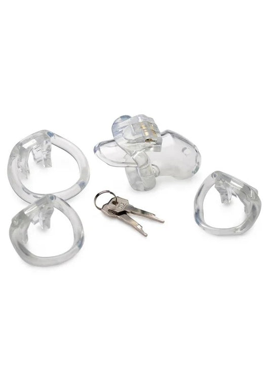 MasterSeriesClearCaptorChastityCagewithKeys