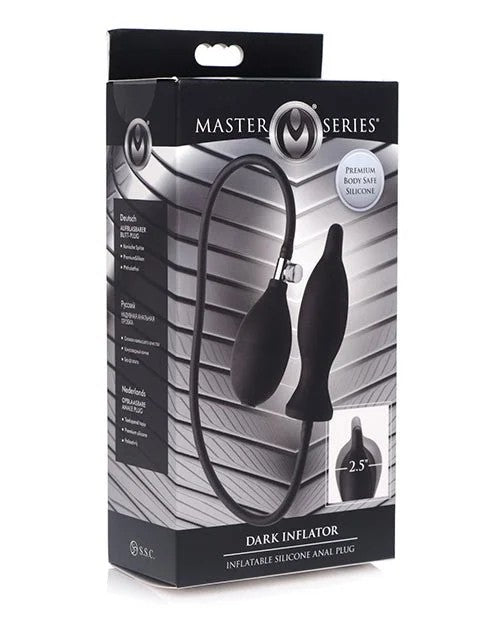 MasterSeriesDarkInflatorInflatableSiliconeAnalPlug–Black