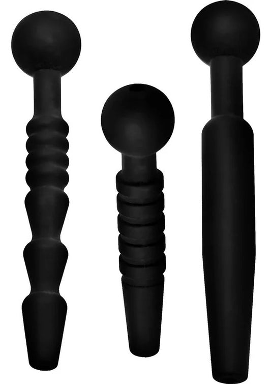 MasterSeriesDarkRods3PieceSiliconePenisPlug