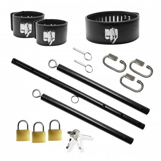 MasterSeriesDominionBarSpreaderBarwithCollarandRestraintsBDSMControlSet