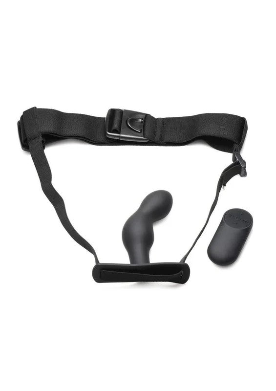 MasterSeriesP-SpotPlugger28xRechargeableSiliconeProstatePlugwithHarnessandRemoteControl