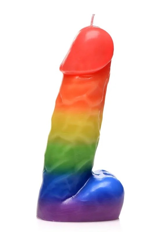 MasterSeriesPridePeckerRainbowDripCandle