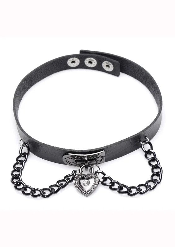 MasterSeriesSiliconeGothicHeartChainChoker