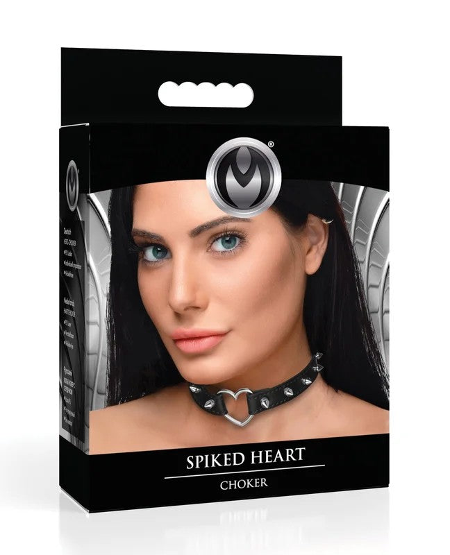 MasterSeriesSpikedHeartChoker–Black