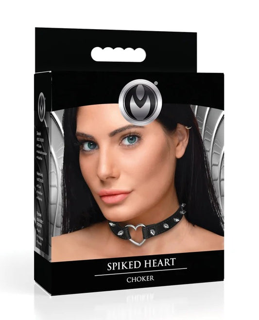 MasterSeriesSpikedHeartChoker–Black