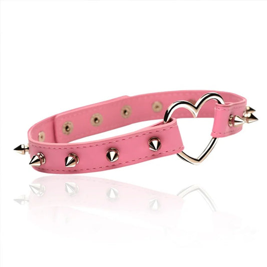 MasterSeriesSpikedHeartChokerBDSMGear