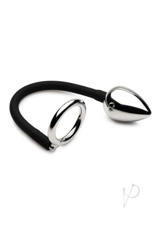 MasterSeriesTug+PlugAluminumCockandBallRingwithAnalPlug