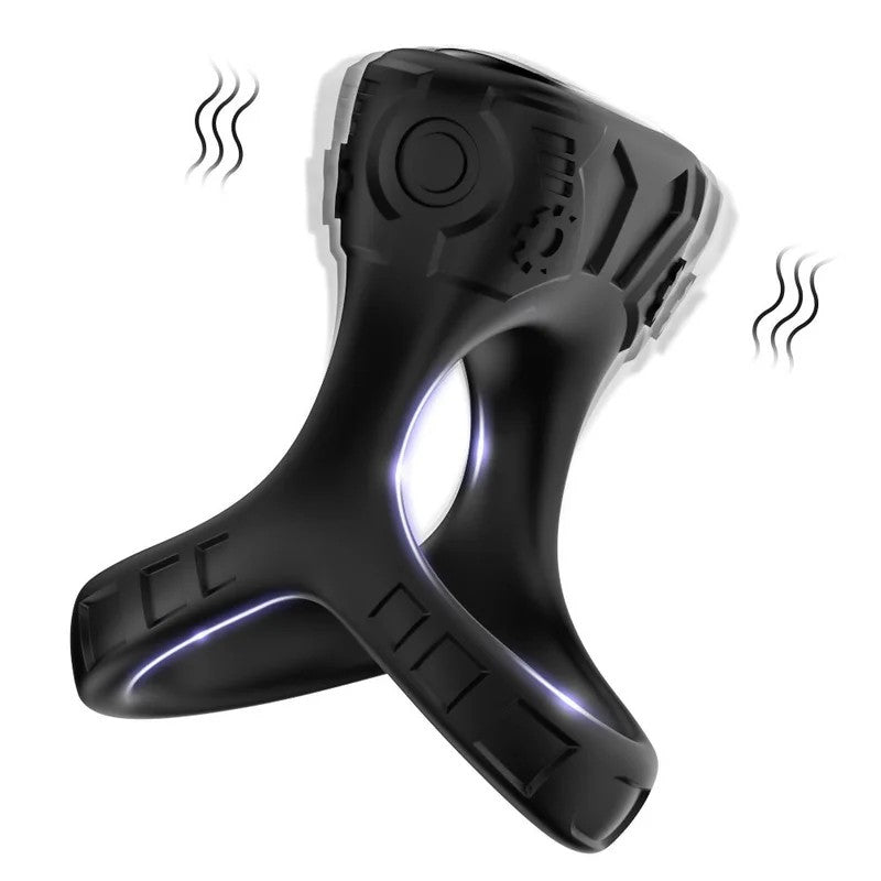 MechaVibratingCockRingsMaleMasturbatorSexXRingMaleSexToyPenisRings