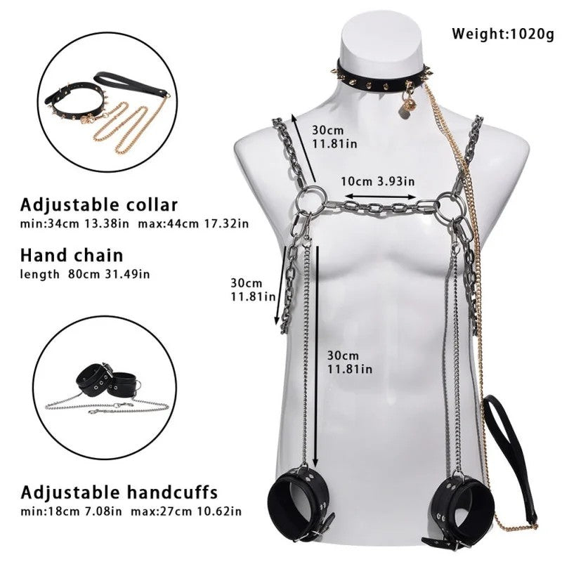 MetalNippleClampsPlayBondageSet–AdjustableStrap-onCompatibleforIntenseBDSMToys