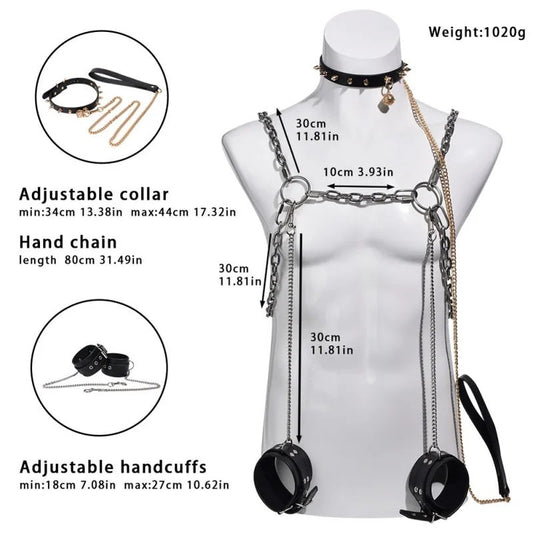 MetalNippleClampsPlayBondageSet–AdjustableStrap-onCompatibleforIntenseBDSMToys