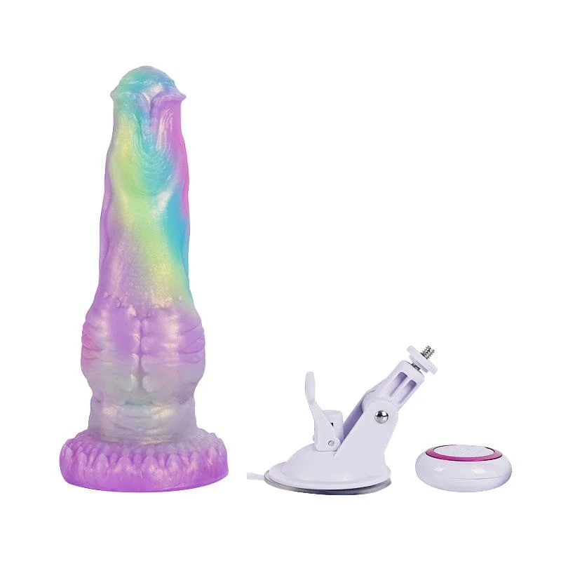 MixedColorMonsterDildoAutoThrustingSexMachineWithSuctionCupBase